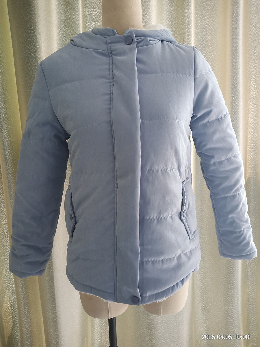 Damen nan gesteppte Kapuzenjacke mit Teddyfutter, verdeckter Druckknopfleiste und aufgesetzten Taschen Drune