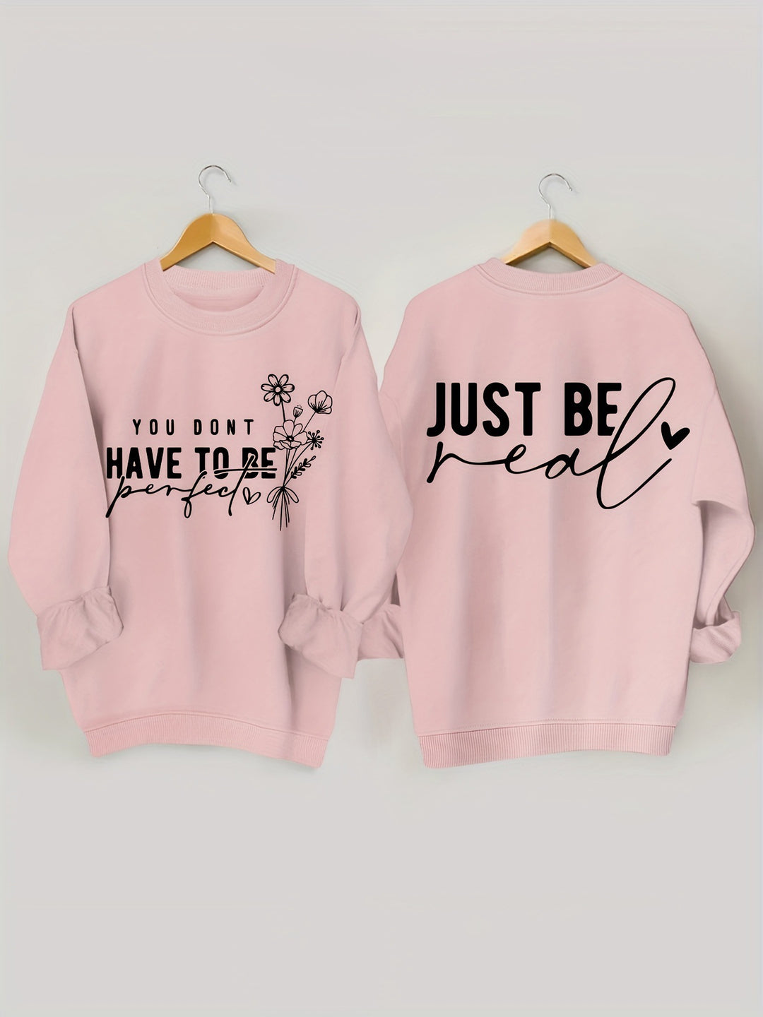 Damen lässiger Pullover mit inspirierenden Botschaften Drune