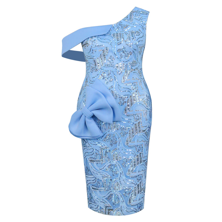 Damen Abendkleid mit asymmetrischem Schnitt und funkelnden Applikationen Drune