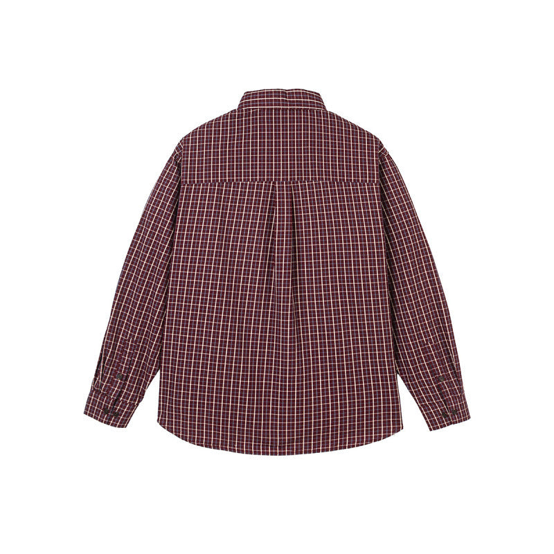 Herren Oversize Karo‑Hemd mit gerundetem Saum und diagonalem Brusttaschen‑Detail Drune