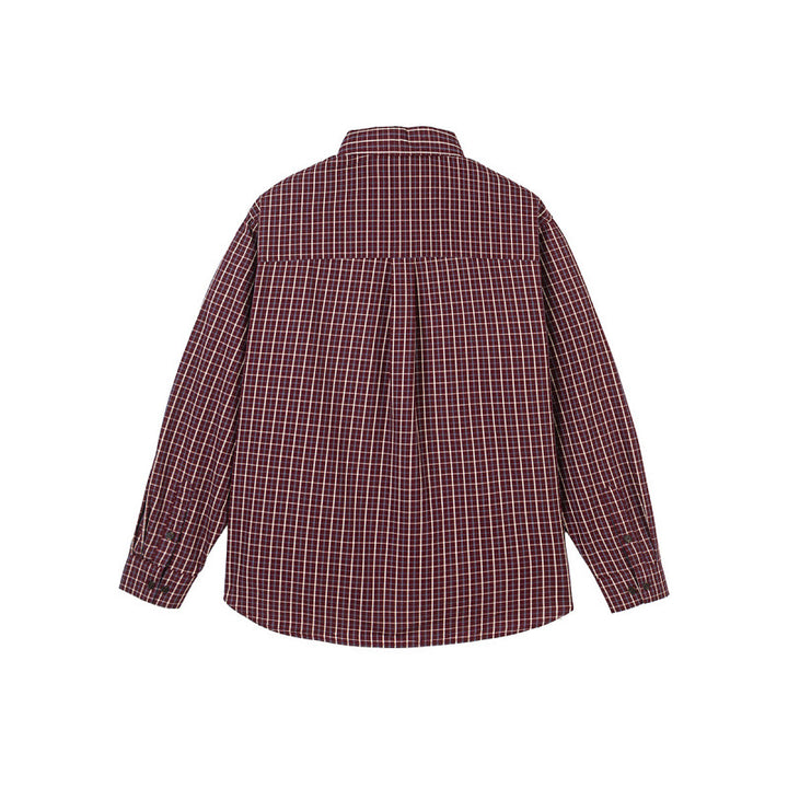 Herren Oversize Karo‑Hemd mit gerundetem Saum und diagonalem Brusttaschen‑Detail Drune