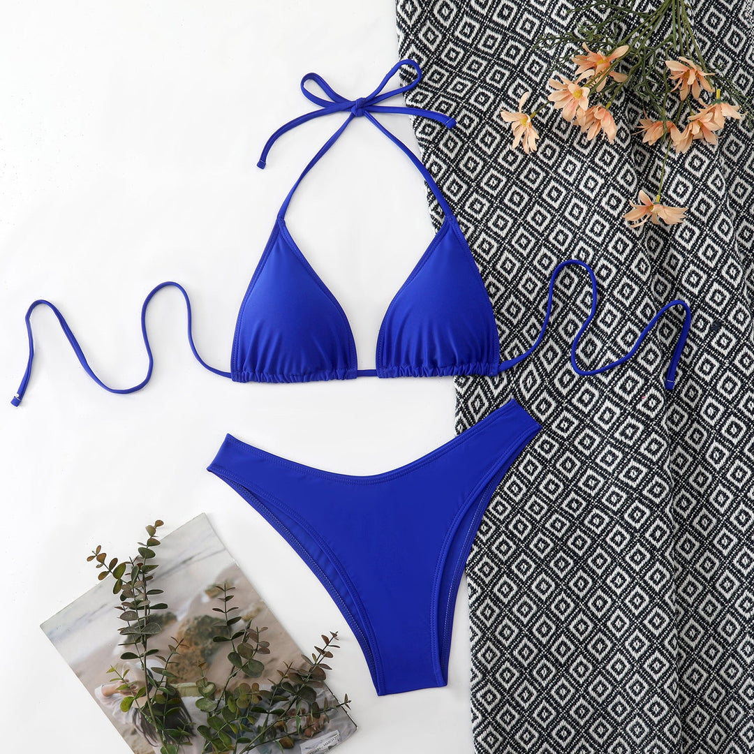 Damen Triangel-Bikini mit verstellbaren Bindebändern Drune