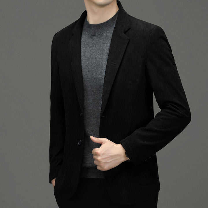 Herren Cord-Sakko Slim-Fit mit Reverskragen und aufgesetzten Taschen Drune