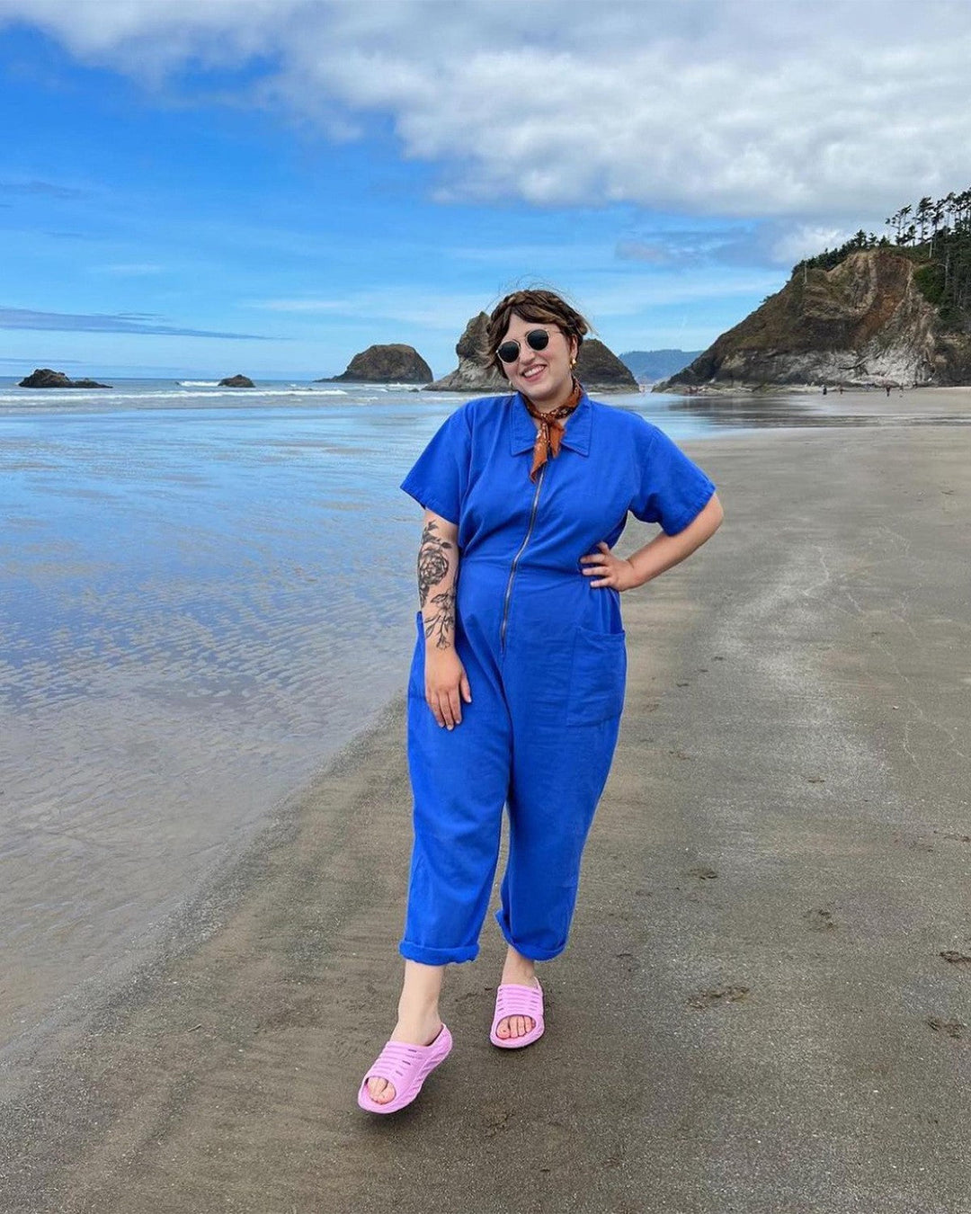 Damen legerer Jumpsuit mit praktischen Taschen und Reißverschluss Drune