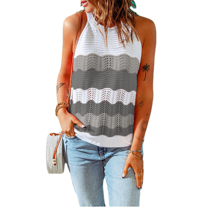 Damen lässiges Stricktop mit kreativem Wellenmuster und luftiger Passform Drune