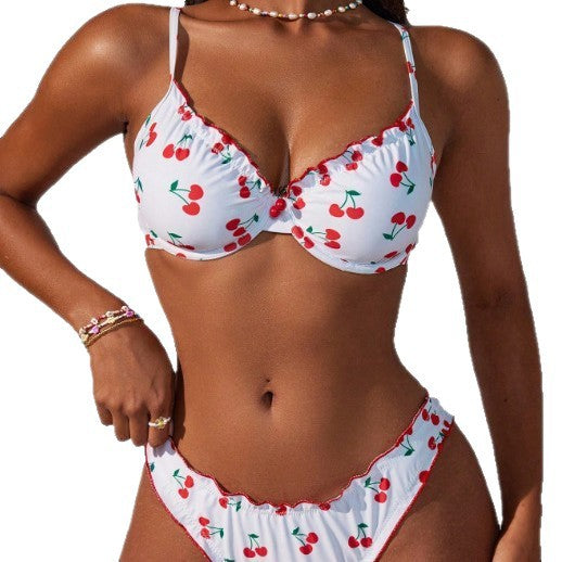 Damen Push-Up Bikini-Set mit fruchtigem Design Drune