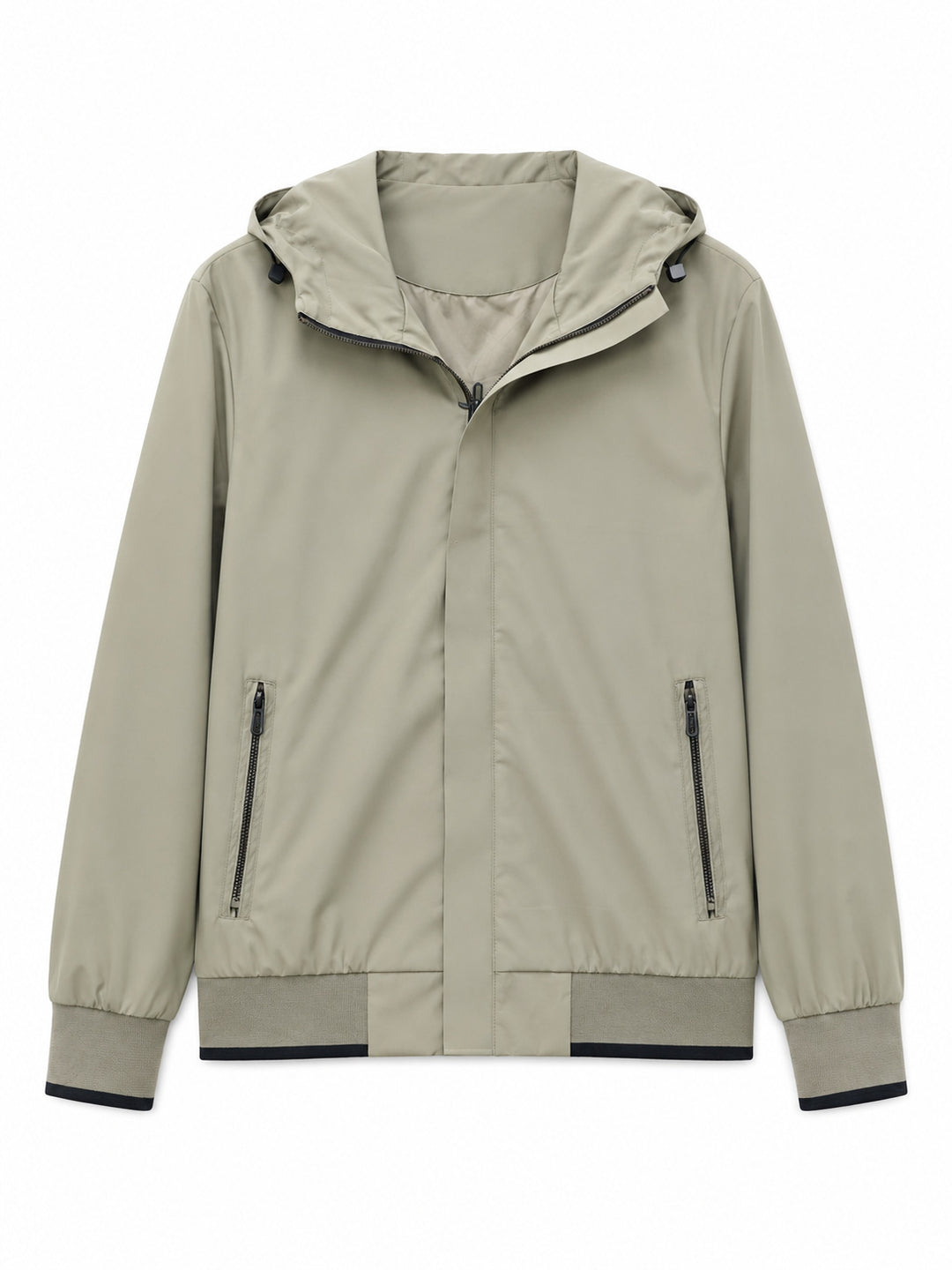 Herren Kapuzen-Blouson Leichter Windbreaker mit geripptem Saum und verdeckter Reißverschlussleiste Drune