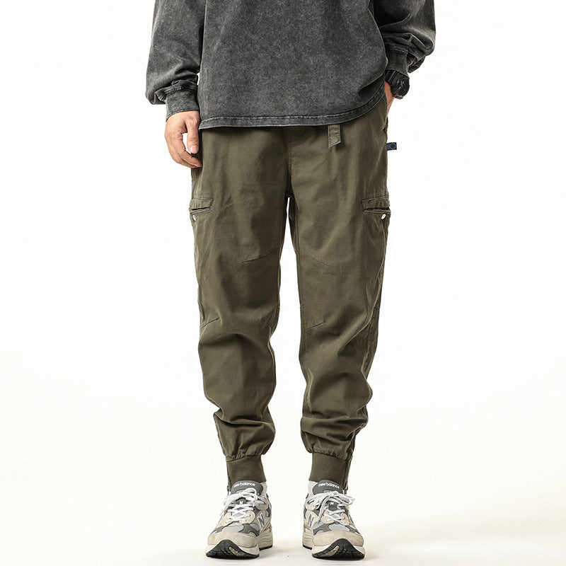 Herren Cargohose im Jogger-Stil mit elastischem Bund, Bündchen und Utility-Taschen Drune