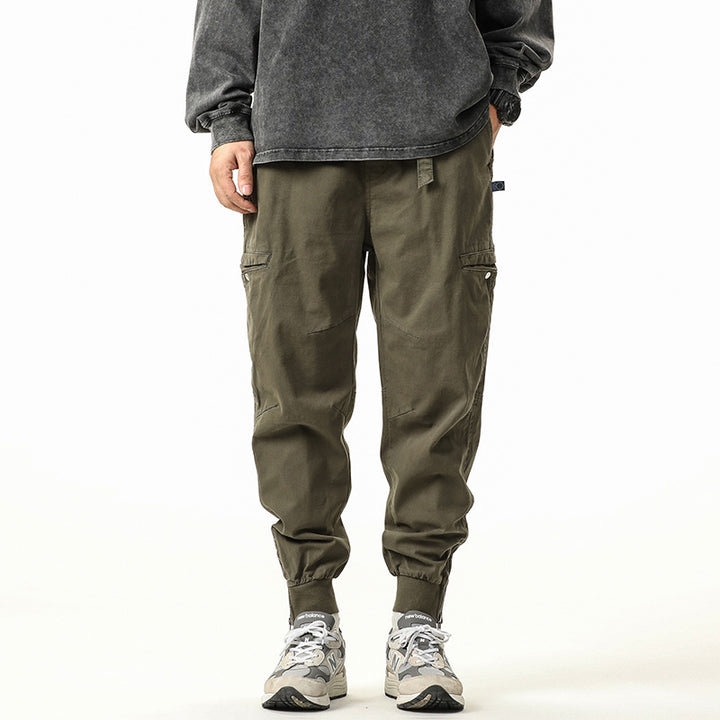 Herren Cargohose im Jogger-Stil mit elastischem Bund, Bündchen und Utility-Taschen Drune