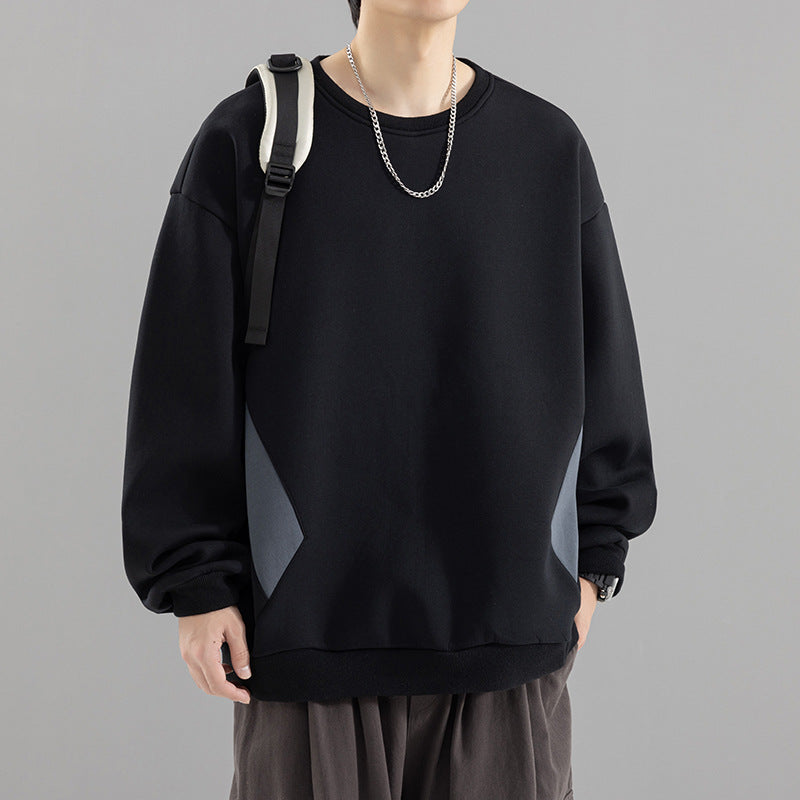 Herren Oversized Sweatshirt mit kontrastierenden Seitentaschen und weichem Fleecefutter Drune