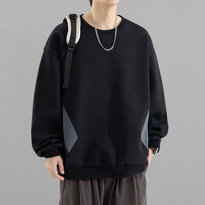 Herren Oversized Sweatshirt mit kontrastierenden Seitentaschen und weichem Fleecefutter Drune