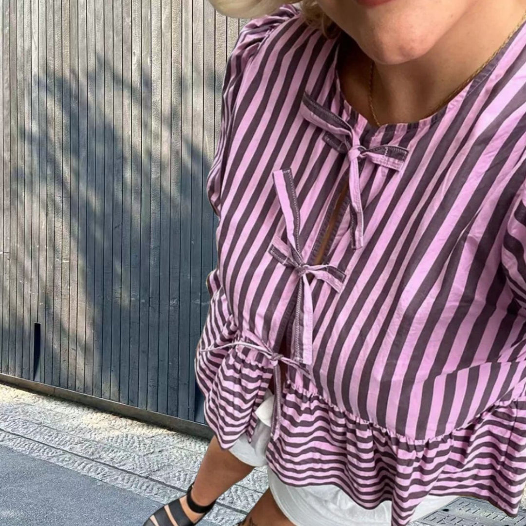 Damen Freizeitbluse mit modischem Streifenmuster und lässigem Schnitt Drune