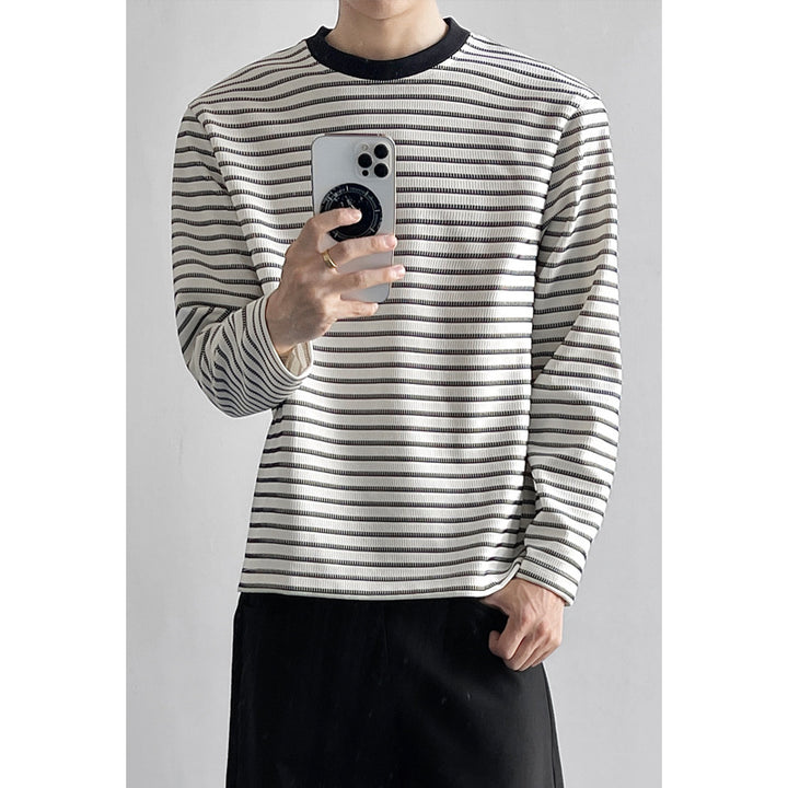 Herren Sportliches Langarm-Shirt mit Streifenmuster Drune