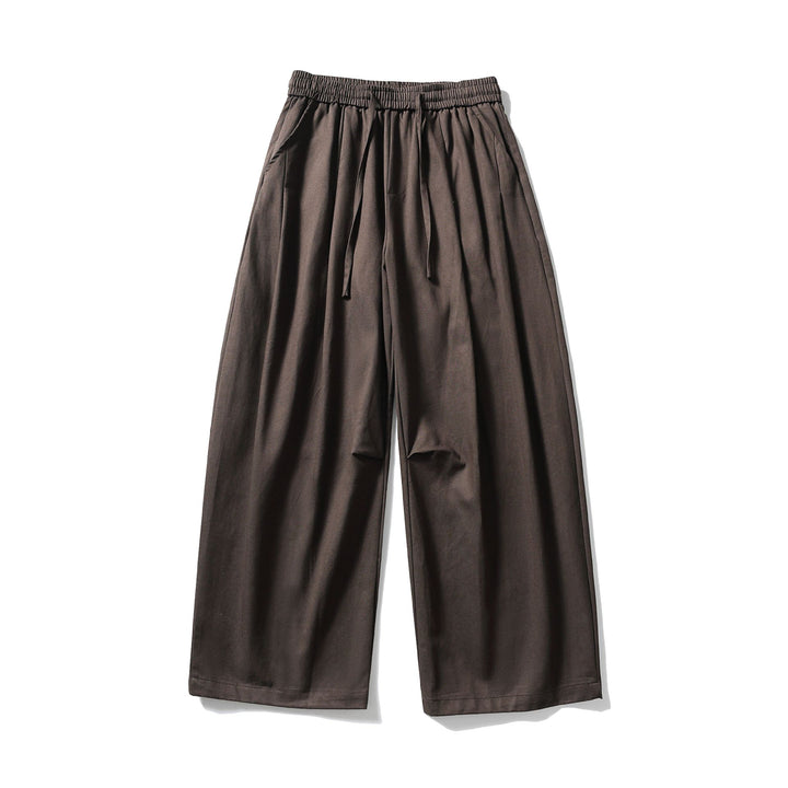 Damen Weite Culotte-Hose mit hohem elastischem Bund und Kordelzug Drune