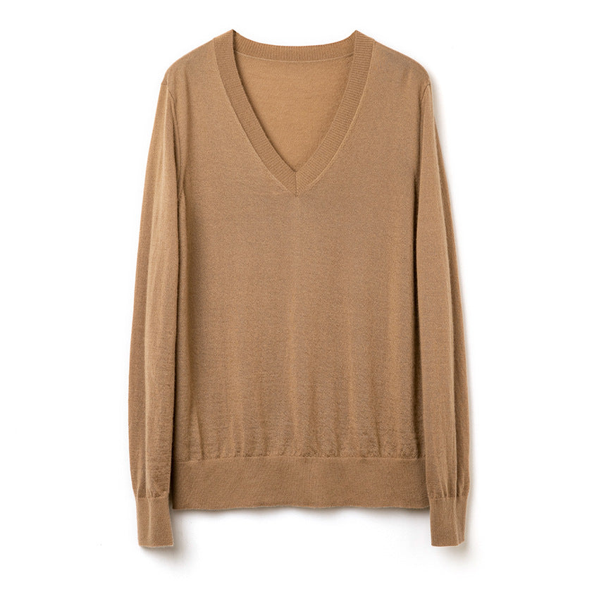 Herren Feiner V‑Ausschnitt-Pullover aus Merinomischung mit leichtem Strukturstrick Drune