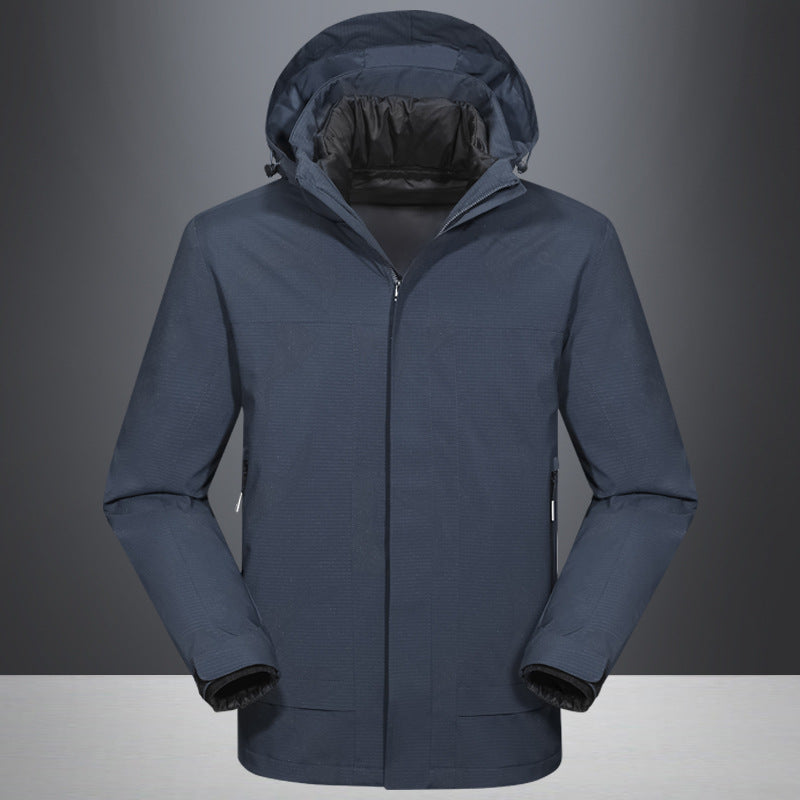 Herren Wasserdichte Outdoorjacke mit Kapuze und atmungsaktivem Ripstop-Material Drune