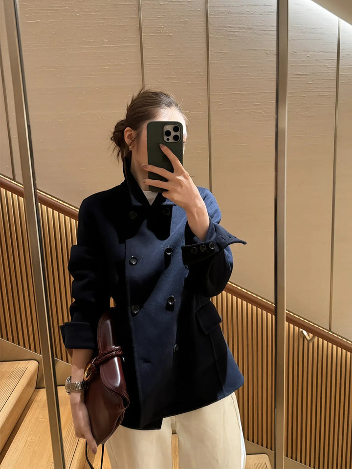 Damen Elegante doppeltbreasted Jacke Drune