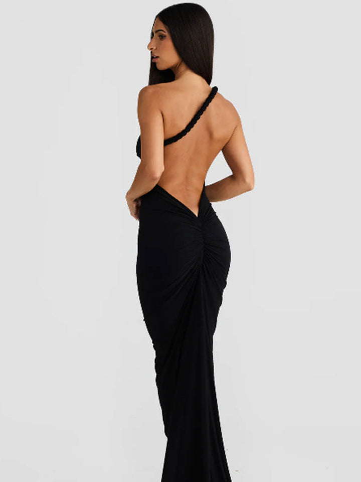 Damen figurbetontes Abendkleid mit elegantem Halterdesign und schwingendem Saum Drune