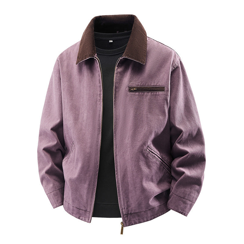 Herren Modische Freizeitjacke mit hoch afgeslotenem Kragen Drune
