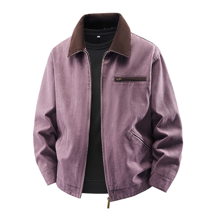 Herren Modische Freizeitjacke mit hoch afgeslotenem Kragen Drune