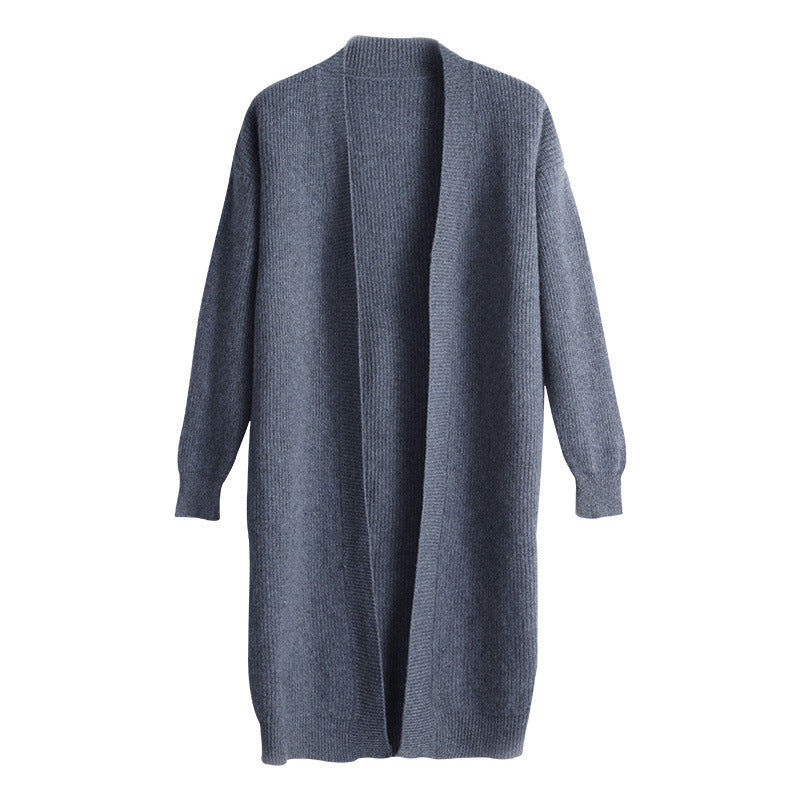 Damen Großer Strickcardigan mit offenem Design und voluminösen Ärmel Drune