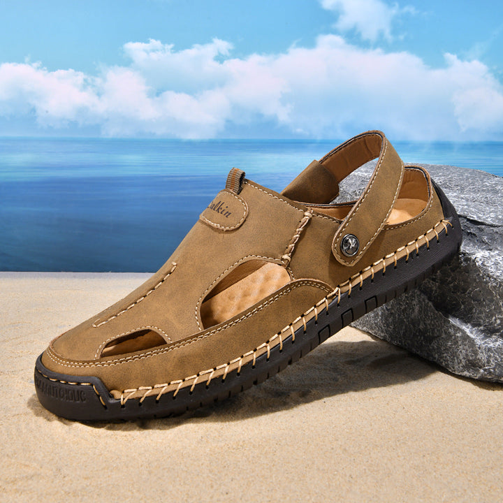 Herren luftige Leder-Sandalen mit verstellbarem Riemen Drune