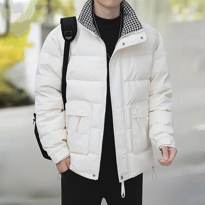 Herren Wattierte Steppjacke mit Hahnentritt-Innenfutter und verstellbarem Saum Drune
