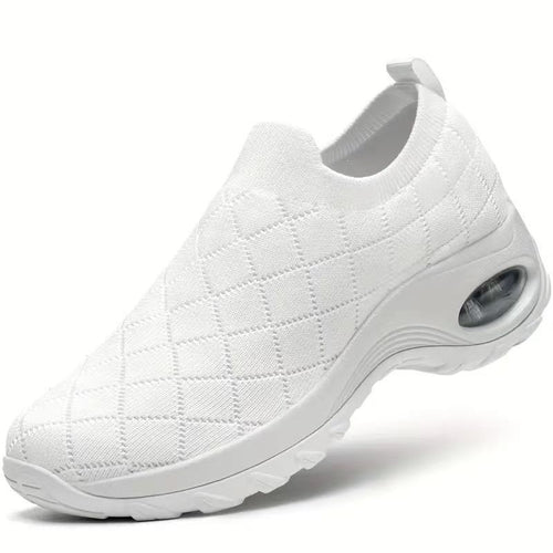 Damen Slip-On Strick-Sneaker mit Luftkissen und dämpfender Plateausohle Drune