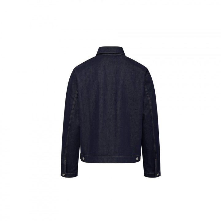 Unisex Zeitlose Boxy-Denimjacke im Worker-Look mit Pattentaschen und Metallknopfleiste Drune