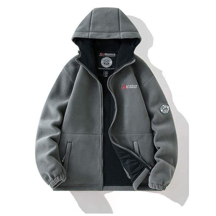 Herren Fleecejacke mit Kapuze Drune