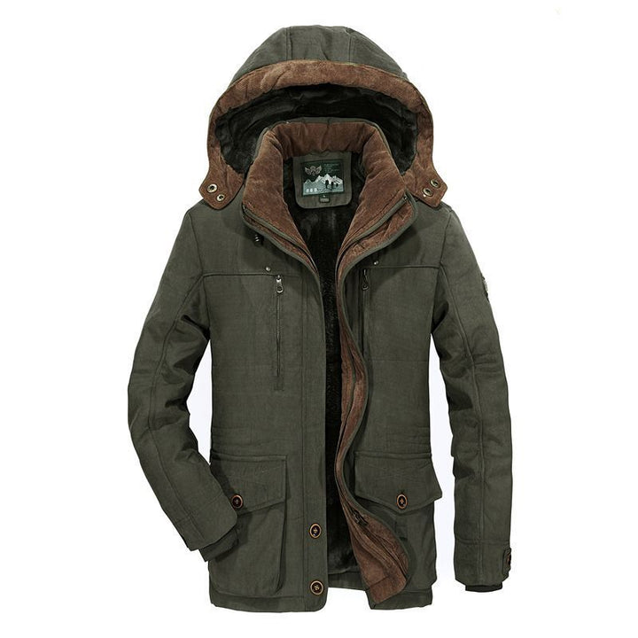 Herren Gefütterte Winterparka mit Kapuze und Teddyfutter Drune