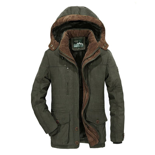 Herren Gefütterte Winterparka mit Kapuze und Teddyfutter Drune