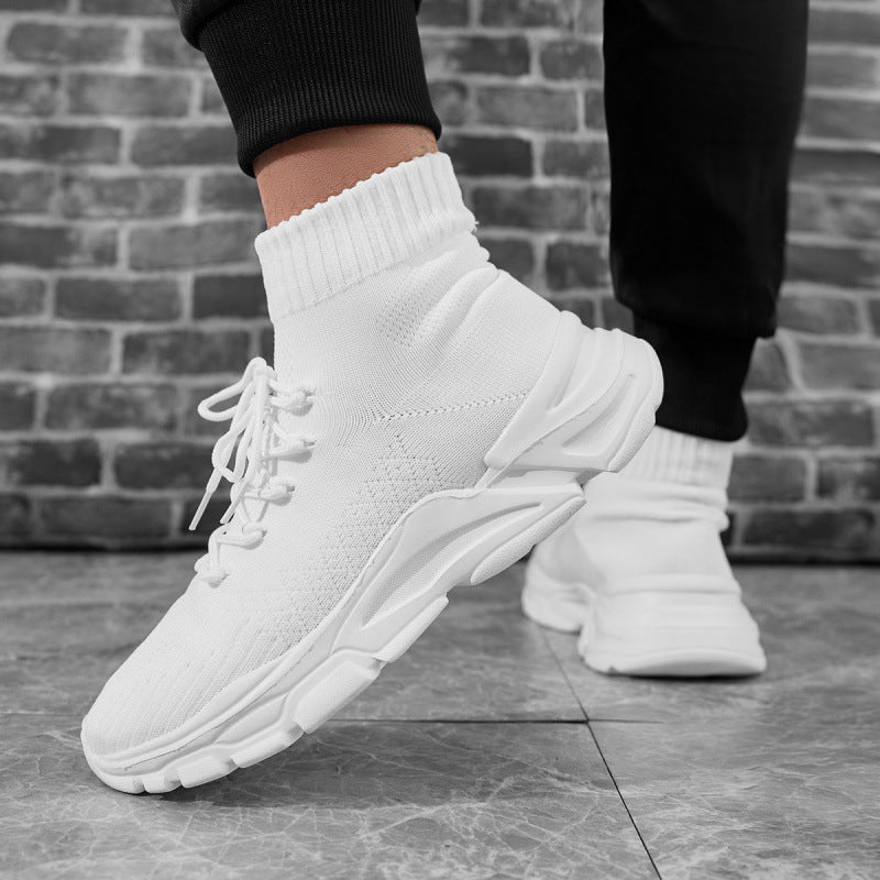 Damen Strick‑Sockensneaker mit hohem Schaft, gepolsterter Plateau‑Laufsohle und elastischem Schnürsystem Drune