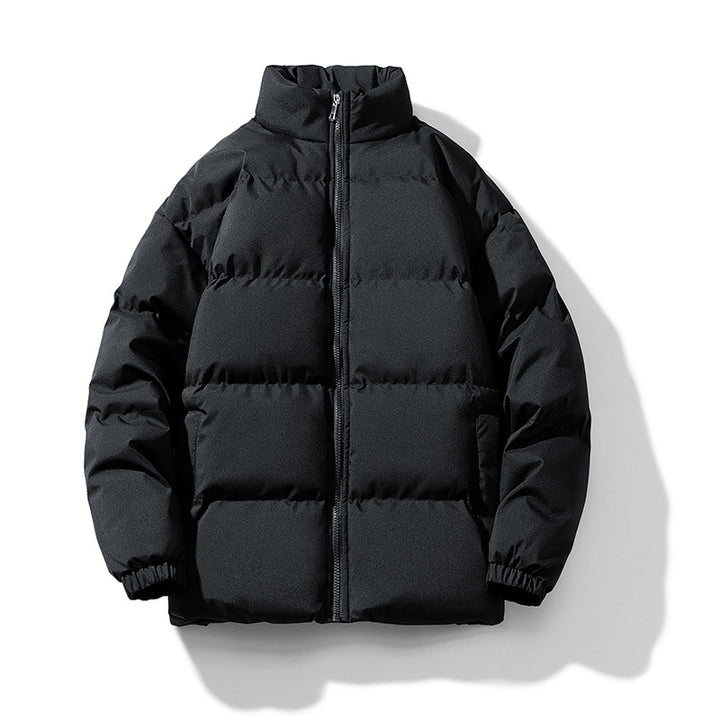 Herren voluminöse Isolationsjacke mit matter Microfaser‑Außenhülle und hohem Stehkragen Drune