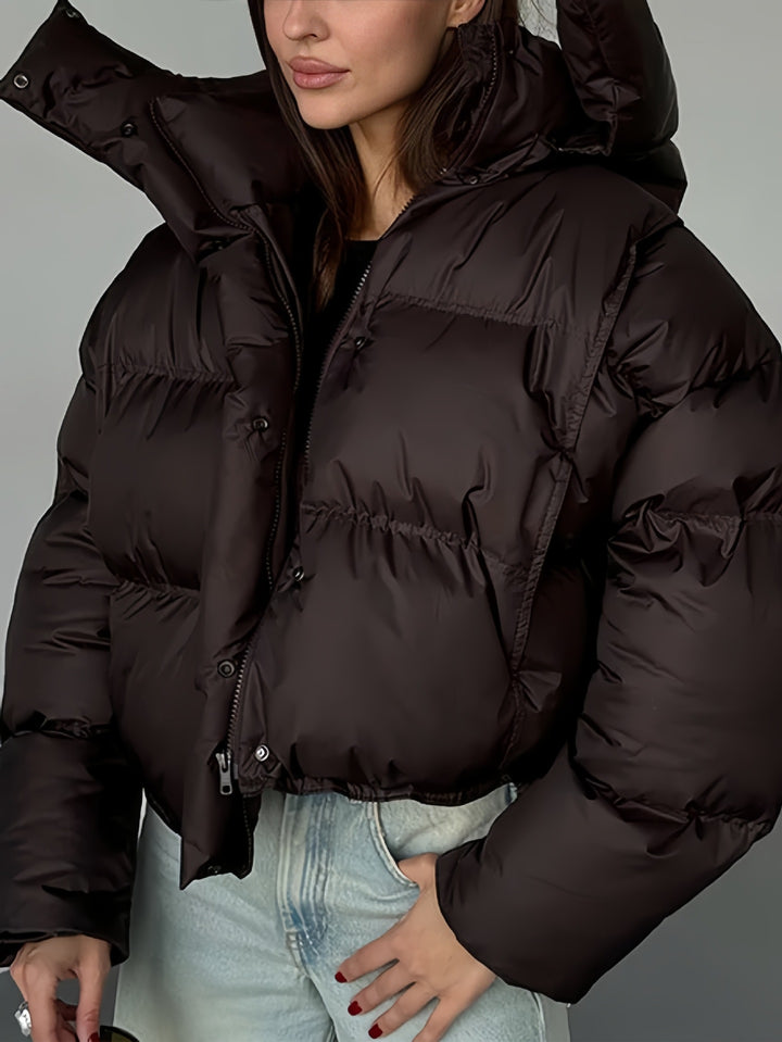 Damen Modische Kurzjacke mit Steppdetails