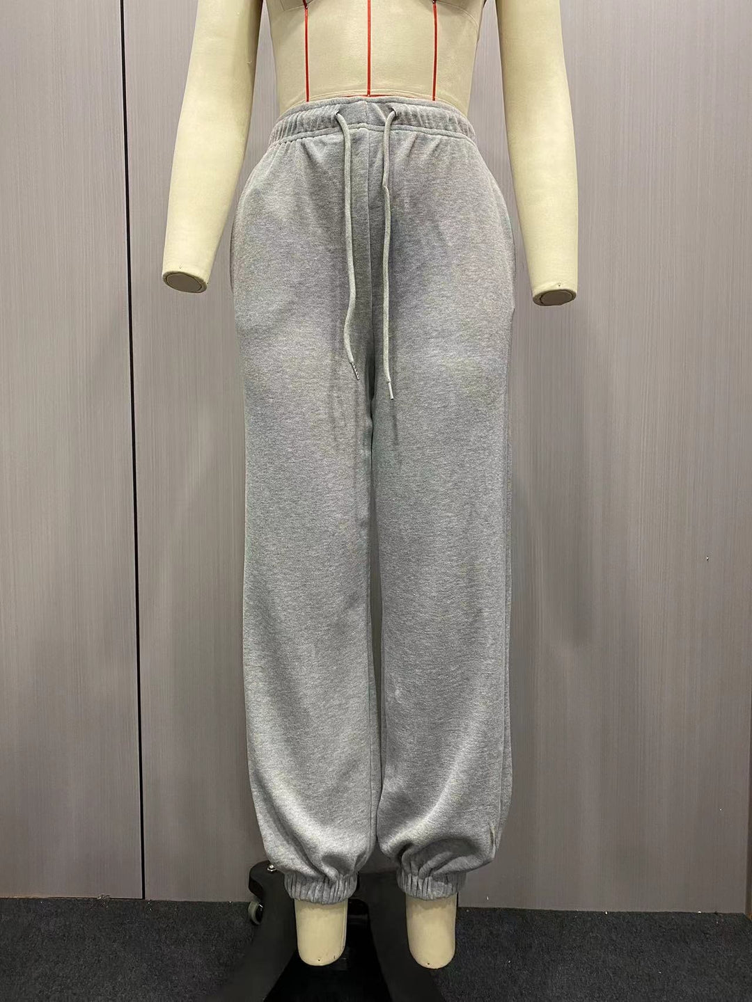 Damen nan Cozy-Sweat-Palazzohose mit hohem Komfortbund, integriertem Kordelzug und gerafften Knöchelabschlüssen Drune
