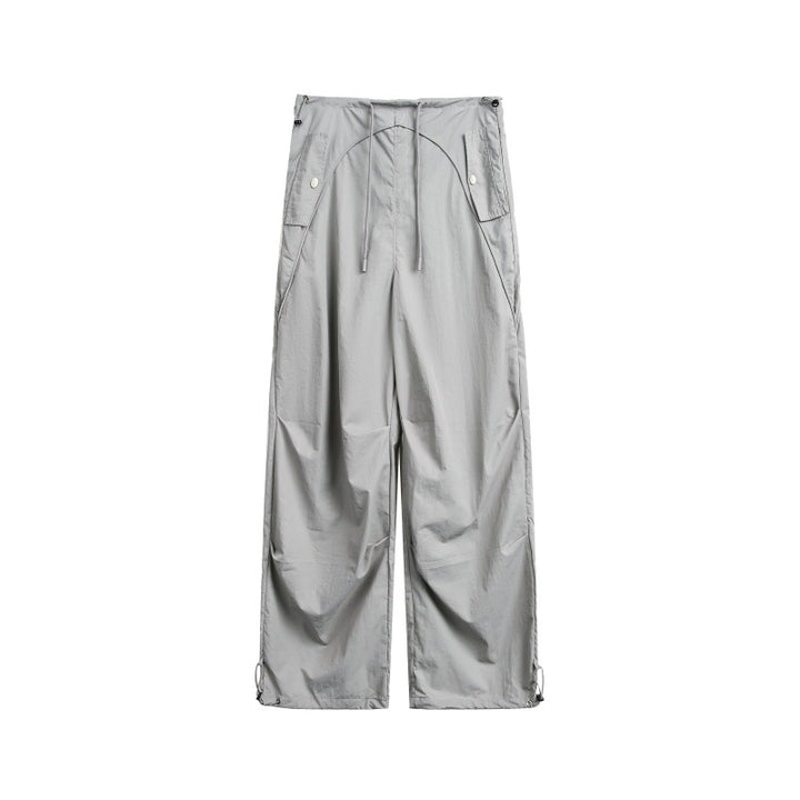 Damen weite Cargo-Hose mit Kordelzugbund und verstellbaren Saum Drune