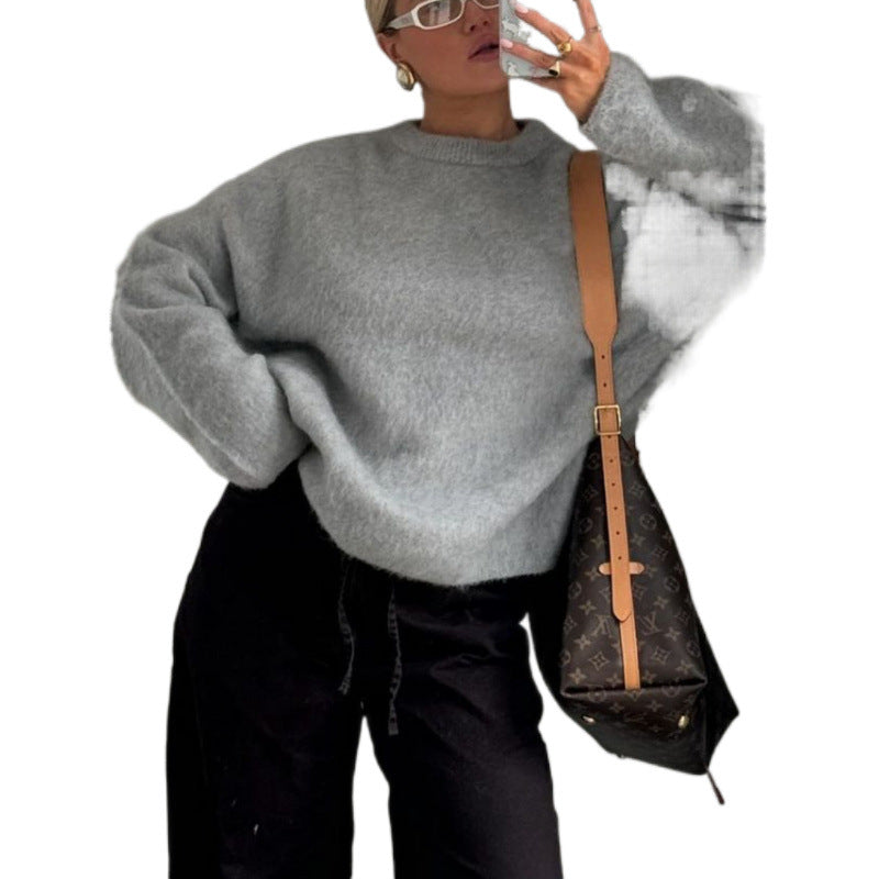 Damen oversized gemütlicher Strickpullover mit weichem Material Drune