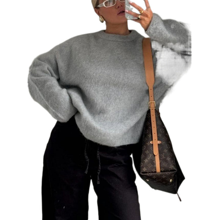 Damen oversized gemütlicher Strickpullover mit weichem Material Drune