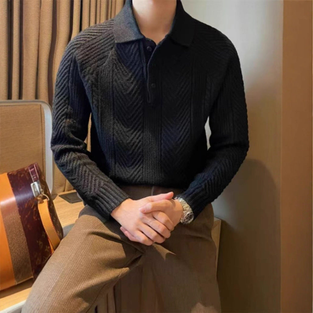 Herren Modischer Strickpullover mit Steppmuster Drune