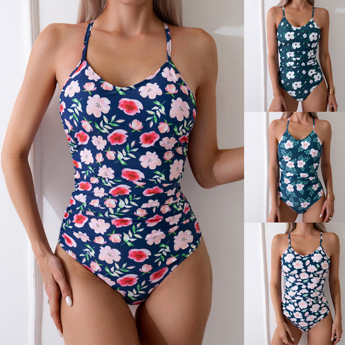 Damen Floral getäuschter Einteiler Badeanzug Drune