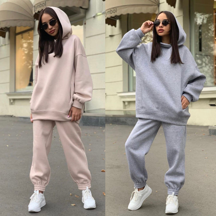 Damen Sportliches Hoodie- und Jogginghose-Set Drune