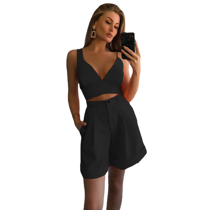 Damen Zweiteiliges Ensemble mit Crop-Top und Shorts Drune