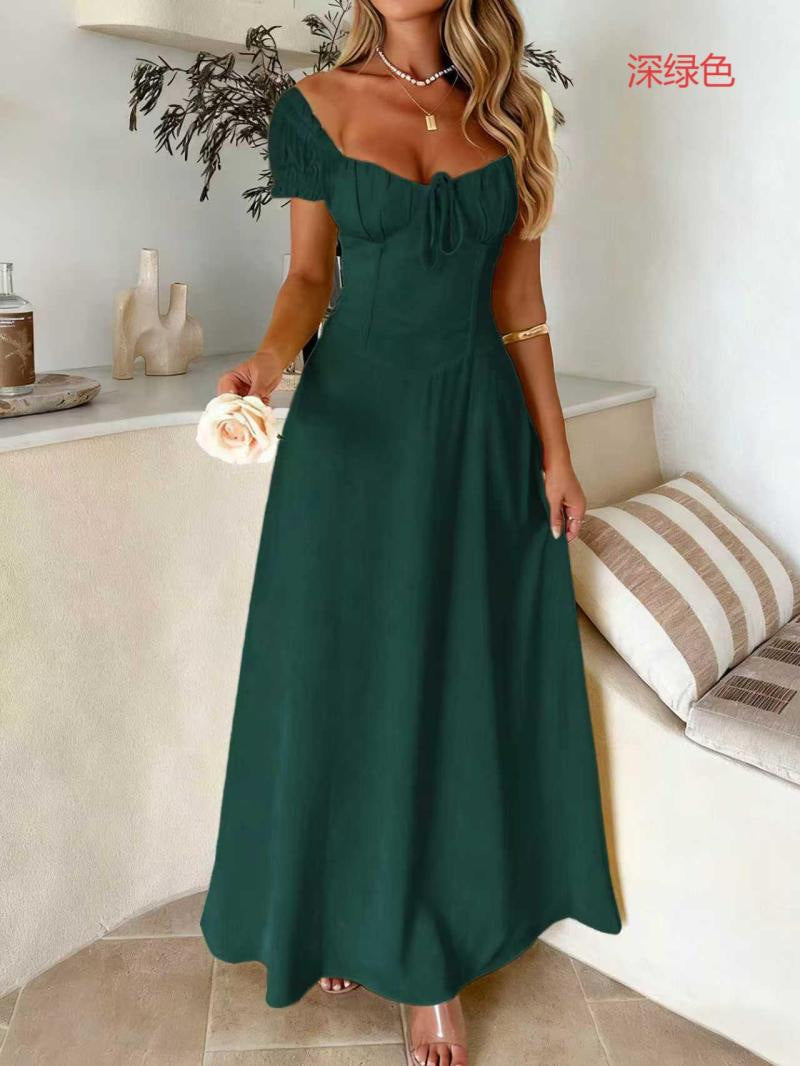 Damen Maxi-Kleid mit charmanten Rüschendetails und schmeichelndem Schnitt Drune