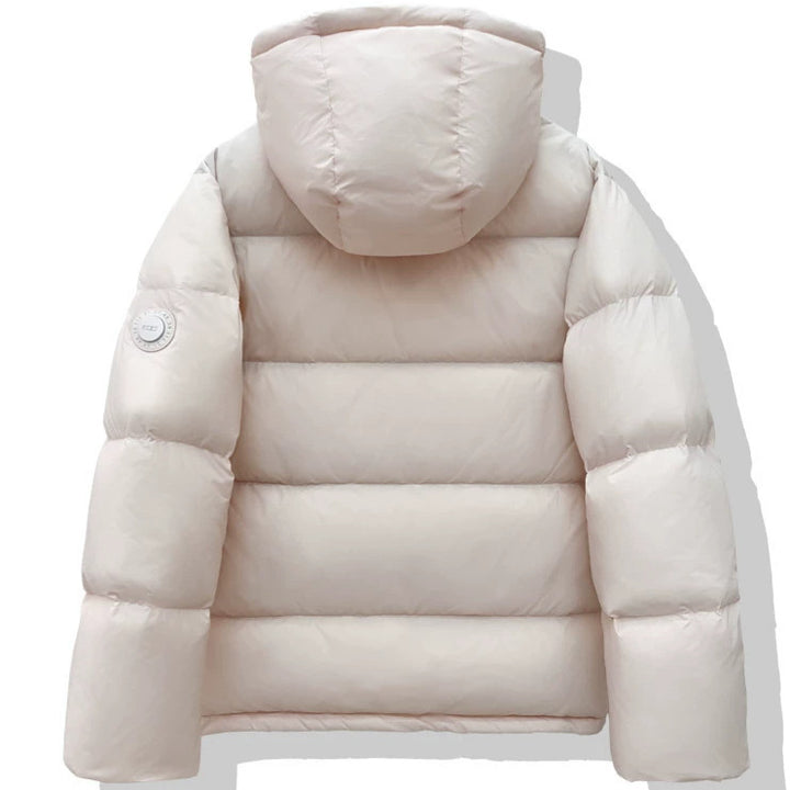 Damen Kurz-Pufferjacke mit XXL-Kapuze und quadratischer Steppung Drune