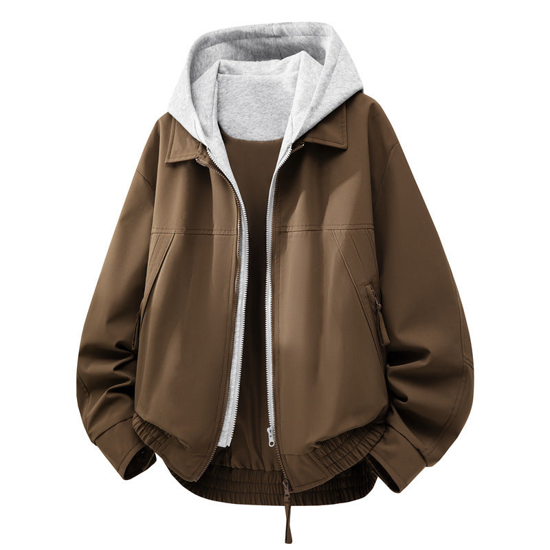 Herren Lässige Hybrid-Jacke mit integriertem Kapuzenlayer und elastischem Saum Drune