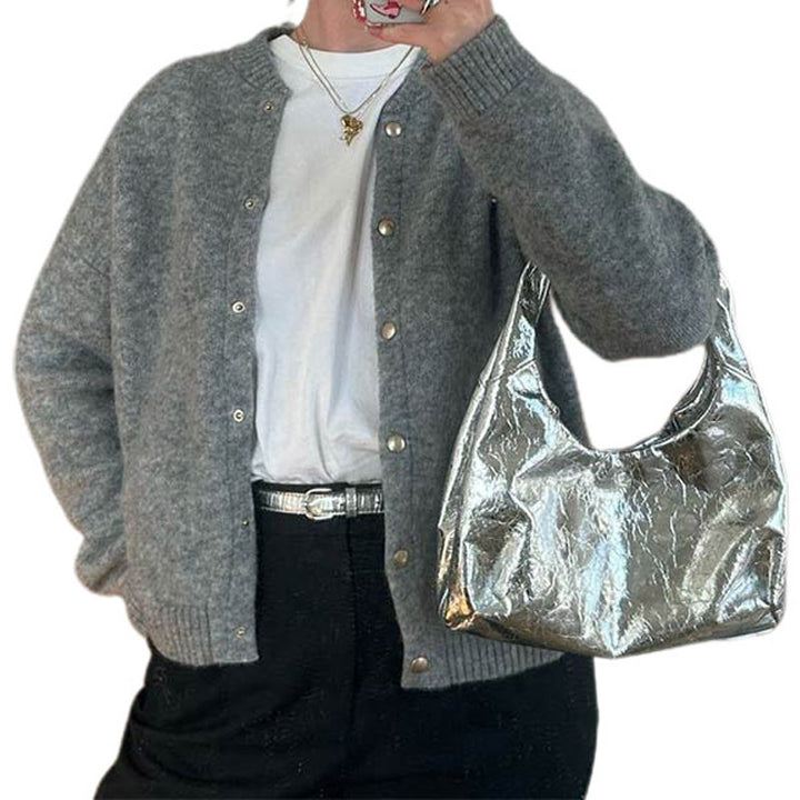 Damen Strickjacke mit knöpfbarem Design und weichem Material Drune
