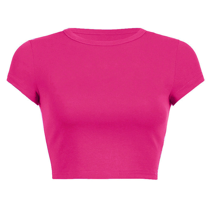 Damen Cropped Classic Fit T-Shirt Drune