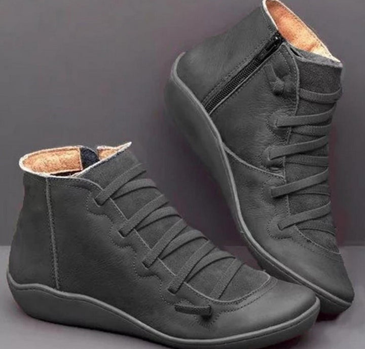 Damen Komfort-Ankleboot mit elastischer Schnürung und ergonomischer Komfortsohle Drune