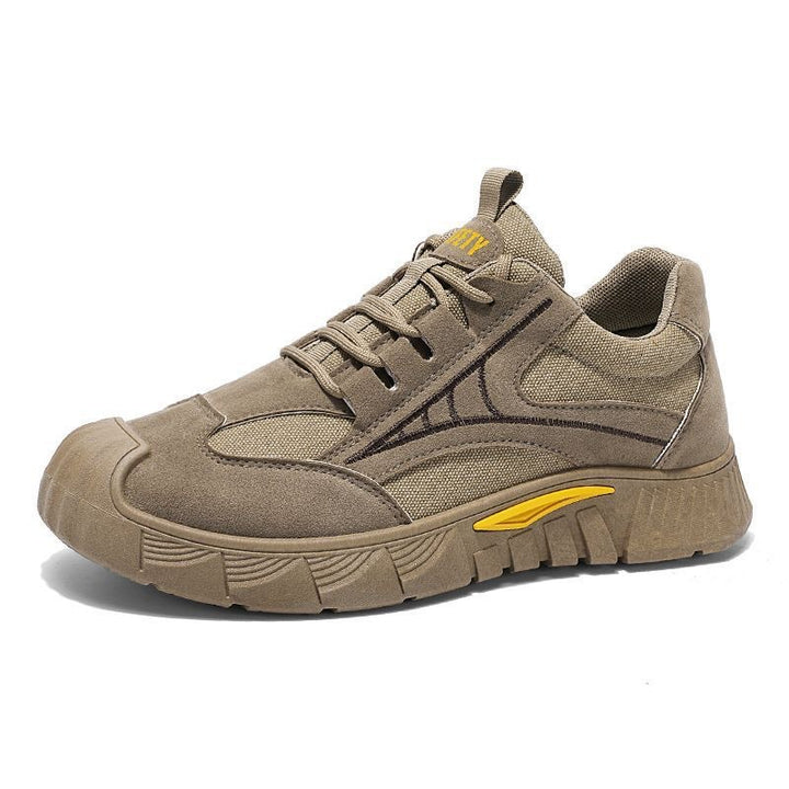 Herren Robust-gepolsterter Retro-Trail-Sneaker aus Velours- und Mesh-Mix mit auffälliger Profillaufsohle Drune